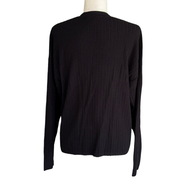 MM LaFleur The Tyler Black Geo Micro Textured Pullover Knit Sweater - M